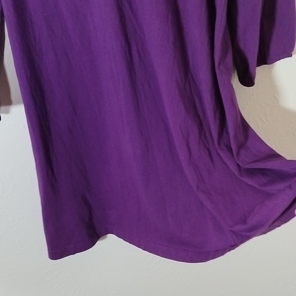 Purple Dress or Long Top with Embroided Flowers on front Size 14 / 16 - Picture 4 of 7